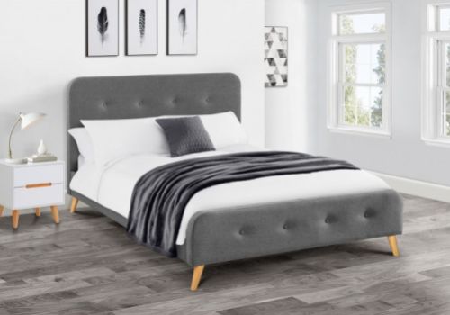 Julian Bowen Astrid 4ft6 Double Grey Fabric Bed Frame