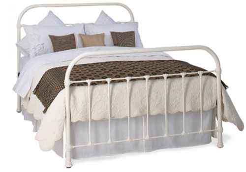 OBC Timolin 4ft 6 Double Glossy Ivory Metal Headboard