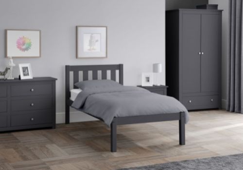Julian Bowen Luna 4ft6 Double Wooden Bed Frame In Anthracite