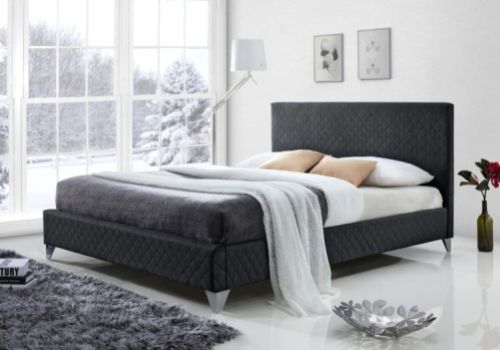 Time Living Brooklyn 4ft6 Double Dark Grey Fabric Bed Frame