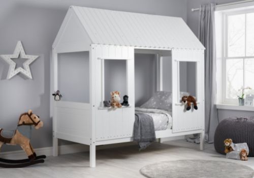 Birlea Treehouse 3ft Single White Wooden Bed Frame