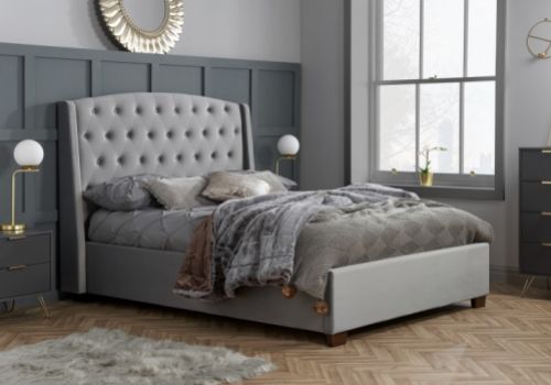 Birlea Balmoral 4ft6 Double Grey Velvet Fabric Bed Frame