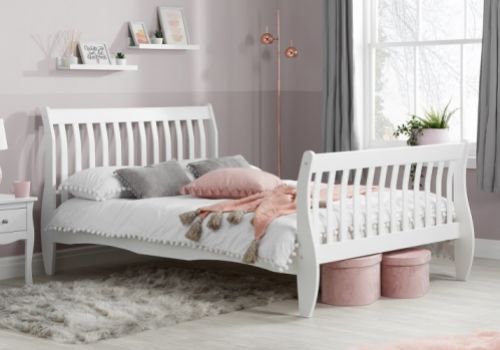 Birlea Belford 4ft6 Double White Wooden Bed Frame