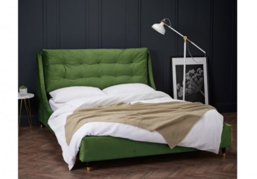 LPD Sloane 4ft6 Double Green Fabric Bed Frame