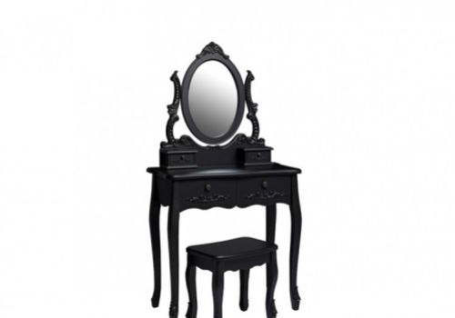 STORE CLEARANCE LPD Antoinette Dressing Table Set In Black