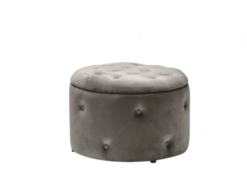 LPD Cleo Round Storage Pouff In Charcoal Grey