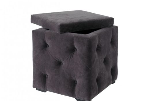 LPD Valentina Storage Stool In Charcoal Grey