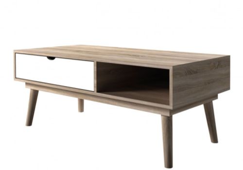 LPD Scandi Coffee Table White And Oak Finish