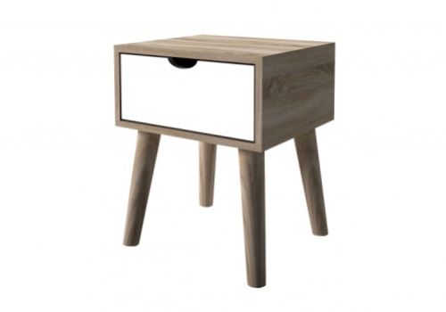 LPD Scandi Lamp Table White And Oak Finish