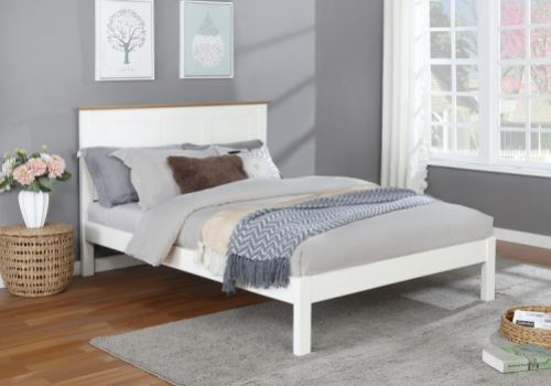 Flintshire Conway 4ft6 Double White Oak Wooden Bed