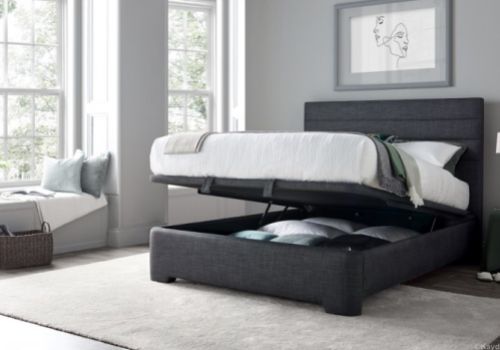 Kaydian Appleby 5ft Kingsize Slate Grey Fabric Ottoman Storage Bed