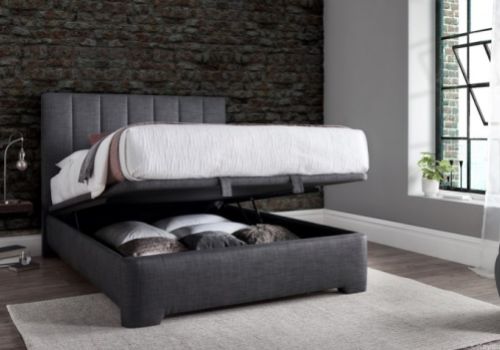 Kaydian Medburn 5ft Kingsize Slate Grey Fabric Ottoman Storage Bed