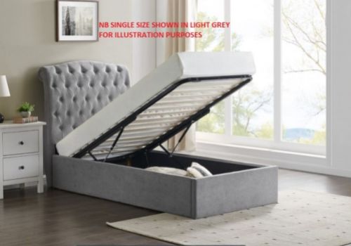 Limelight Rosa 4ft6 Double Light Grey Fabric Ottoman Bed Frame