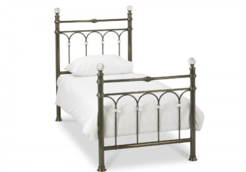 Bentley Designs Krystal 3ft Single Antique Brass Finish Metal Bed Frame