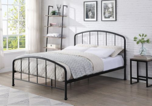 Sleep Design Bourton 4ft6 Double Black, Bourton Modern Black Metal Bed Frame