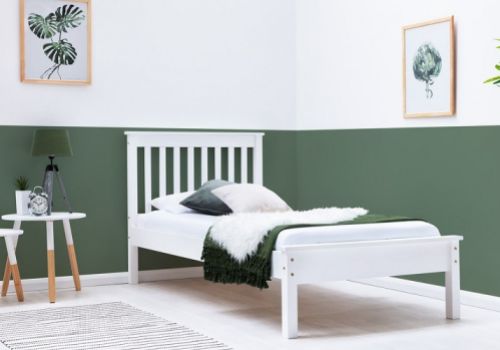 Sleep Design Disley 3ft Single White Wooden Bed Frame