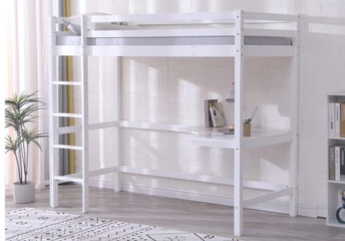Sleep Design Addison White Highsleeper Bed With Desk