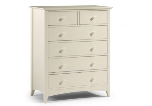 Julian Bowen Cameo Stone White 4 + 2 Drawer Chest