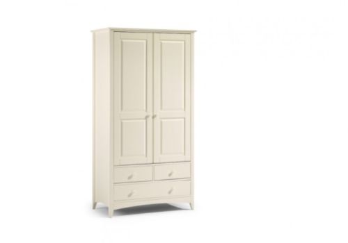 Julian Bowen Cameo Stone White 2 Door Combination Wardrobe