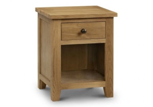 Julian Bowen Marlborough American Oak 1 Drawer Bedside Cabinet