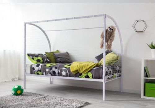 Sleep Design Bobby 3ft Single White Metal Football Bed Frame