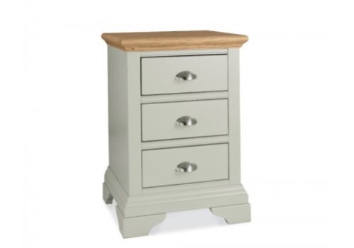 Bentley Designs Hampstead Soft Grey And Oak 3 Drawer Nightstand