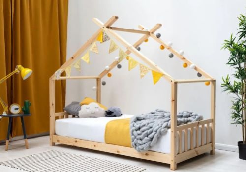 Sleep Design Canopy House 3ft Single Childrens Bed Frame In Pine