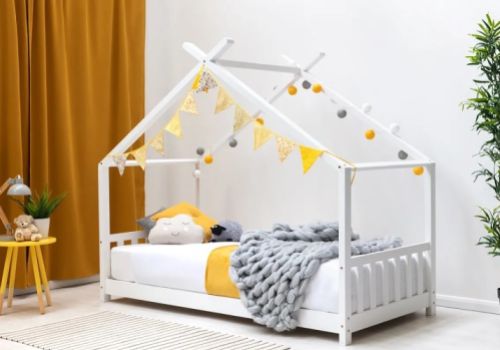 Sleep Design Canopy House 3ft Single Childrens Bed Frame In White