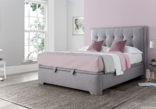 Kaydian Falstone 6ft Super Kingsize Marbella Grey Fabric Ottoman Storage Bed