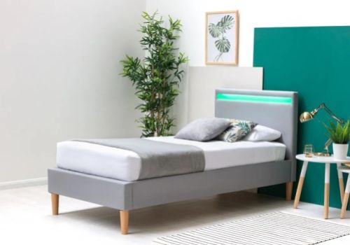 Sleep Design Wentworth 3ft Single Grey Fabric Bed Frame