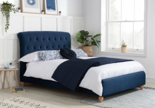 Birlea Brompton 4ft Small Double Blue Fabric Bed Frame