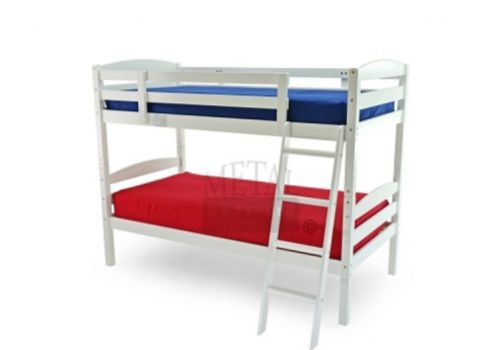Metal Beds Moderna 3ft (90cm) Single White Wooden Bunk Bed