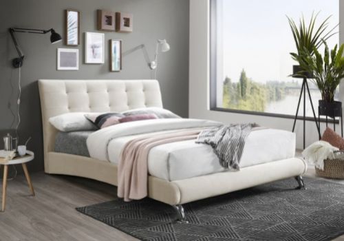 Birlea Hemlock 4ft6 Double Warm Stone Fabric Bed Frame