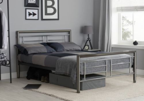 Birlea Montana Chrome and Nickel 4ft6 Double Metal Bed Frame