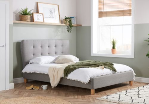 Birlea Stockholm 4ft Small Double Grey Fabric Bed Frame