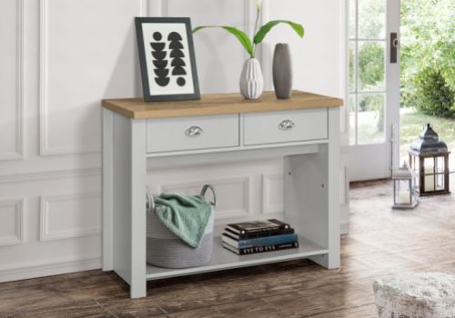 Birlea Highgate Grey And Oak Finish 2 Drawer Console Table