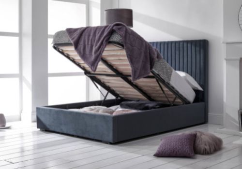 GFW Milazzo 4ft6 Double Nightshadow Fabric Ottoman Bed Frame