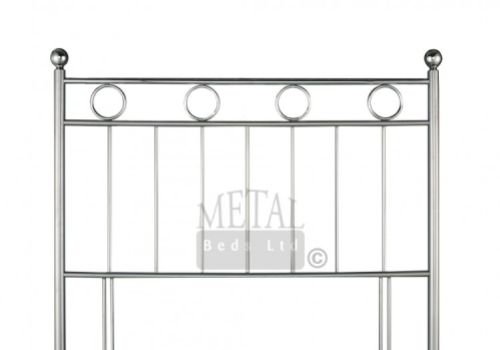 STORE CLEARANCE Metal Beds London 4ft6 Double Silver And Chrome Headboard