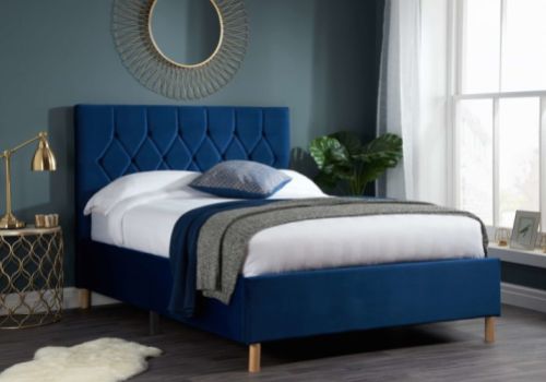 Birlea Loxley 4ft Small Double Blue Fabric Bed Frame