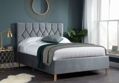 Birlea Loxley 4ft Small Double Grey Fabric Bed Frame