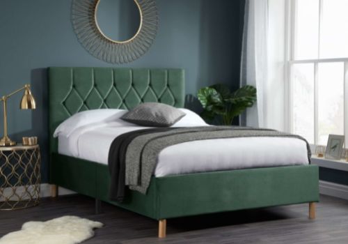 Birlea Loxley 4ft6 Double Green Fabric Bed Frame