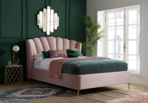 Birlea Lottie 5ft Kingsize Pink Fabric Ottoman Bed Frame