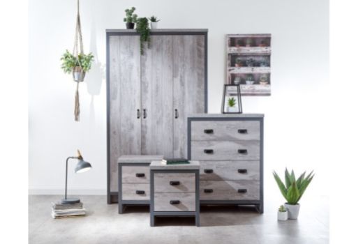 GFW Boston 4 Piece Bedroom Set In Grey