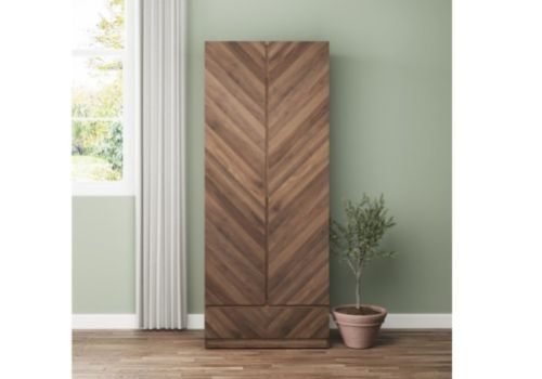 GFW Catania 2 Door 1 Drawer Wardrobe In Royal Walnut