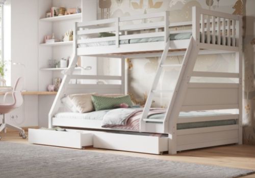 Flair Furnishings Ollie White Triple Sleeper Bunk Bed