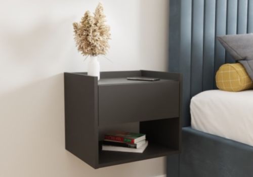 GFW Harmony Pair Of Wall Hanging Bedsides In Anthracite