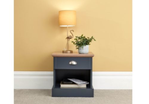 GFW Kendal 1 Drawer Bedside In Slate Blue