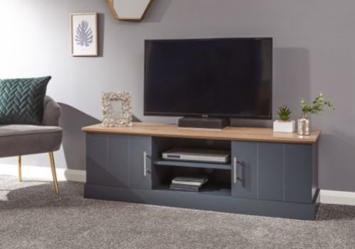 GFW Kendal Large TV Unit In Slate Blue