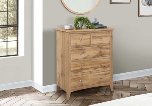 Birlea Hampstead Oak Finish 3 Plus 2 Drawer Chest