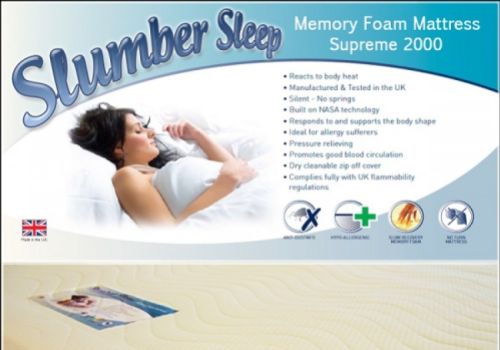 Time Living Slumber Sleep Premium 2000 6ft Super Kingsize Memory Foam Mattress